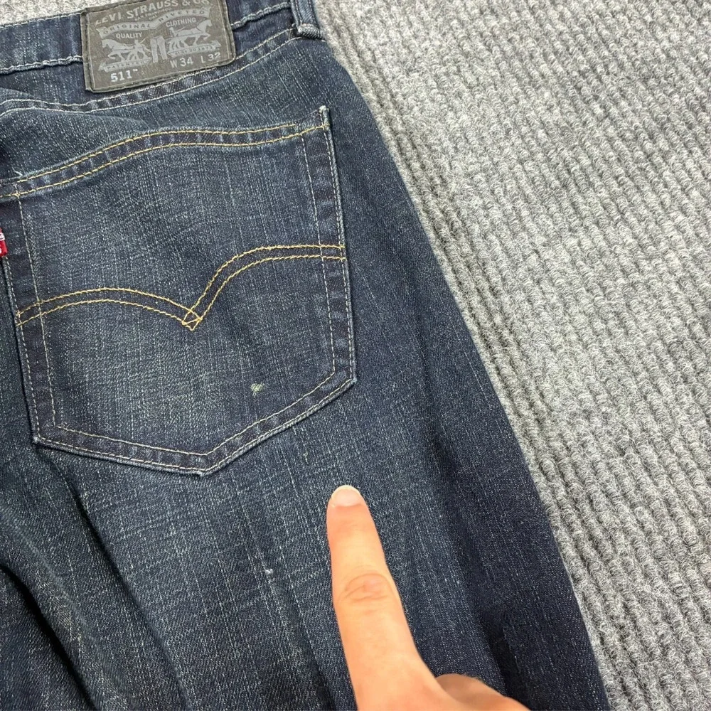 Levi's 511 Mens Straight Jeans Size 34x32 Blue Denim Stretch Low Rise Casual